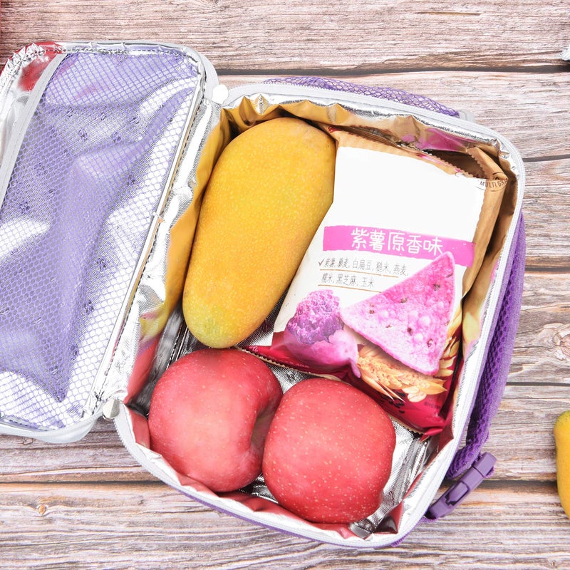 Amersun Kids Lunch Box, Insulated School Lunch Bag with Padded Liner Keep Food Warm Cold for Long Time,Water-resistant Thermal Travel Office Lunch Cooler for Girls Boy-2 Pocket,LB005-P - Image 3
